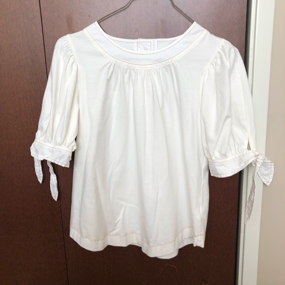 Anthropologie white blouse with bow accent - Picture 4 of 5